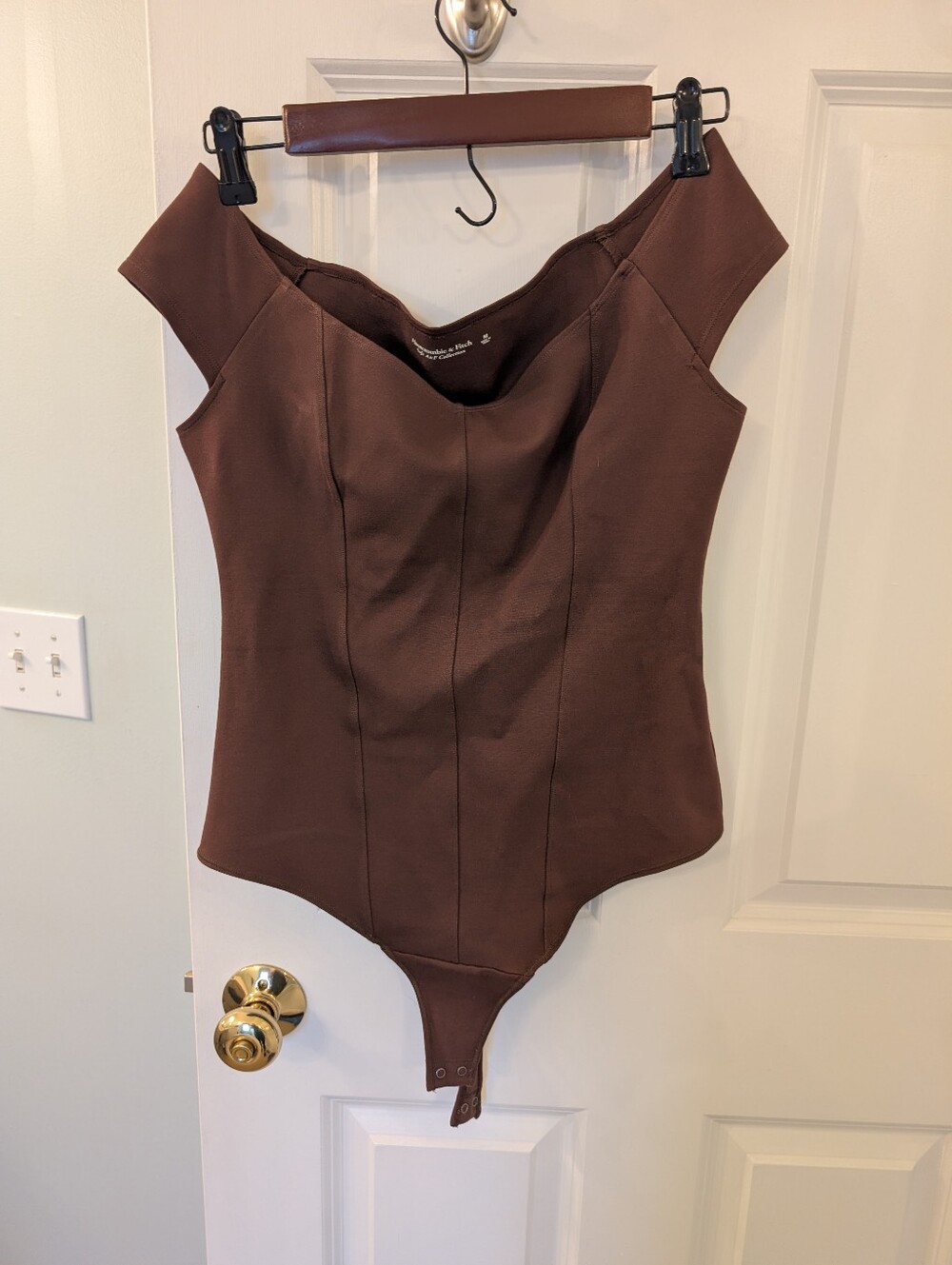 Abercrombie & Fitch A&F Collection Off-The-Shoulder Corset Bodysuit